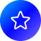 Blue circular badge with a white star outline (favorite icon)